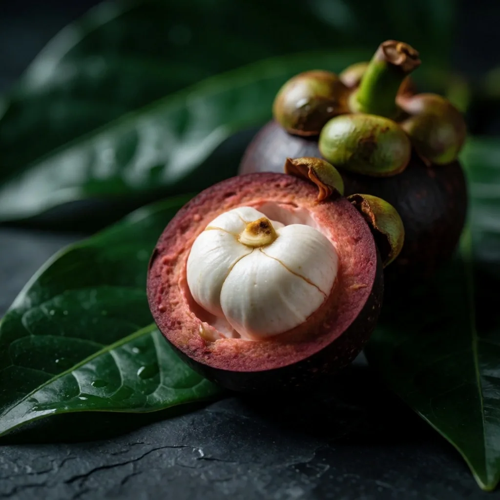 Botanical close-up lit against a dark background